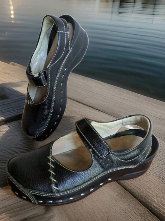 Wolky Shoes - Wolky Mary Jane Strap Black Leather Cloggy Clogs Women’s EU 36 US 5.5-6